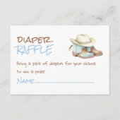 Little Cowboy Blue Brown Boots West Diaper Raffle Begleitkarte (Vorderseite)