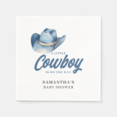 Little Cowboy Blue Western Boy Baby Shower  Serviette (Vorderseite)