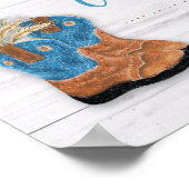 Little Cowboy Bootie White Wood Shower Spielzeiche Poster (Ecke)