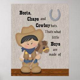 Little Cowboy Boots and Chaps Wordart Poster