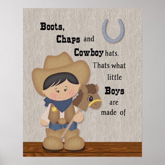 Little Cowboy Boots and Chaps Wordart Poster (Vorne)