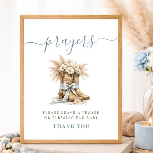 Little Cowboy Boots Baby Shower Prayers For Baby Poster