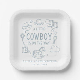 Little Cowboy Boy Baby Shower Pappteller