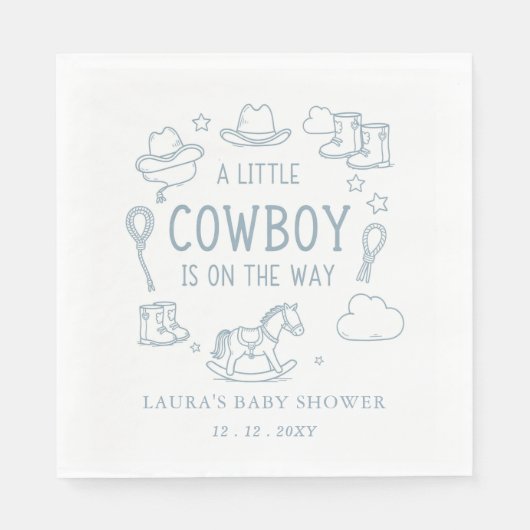 Little Cowboy Boy Baby Shower Serviette (Vorderseite)