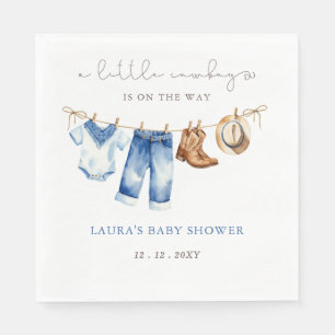 Little Cowboy Boy Baby Shower Serviette