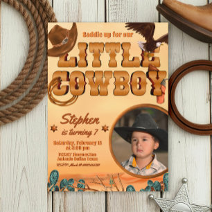 Little Cowboy Boy Birthday Einladung