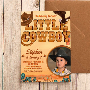Little Cowboy Boy Birthday Einladung