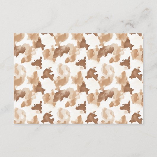 Little Cowboy Brown Kleidung West Diaper Raffle Begleitkarte (Rückseite)