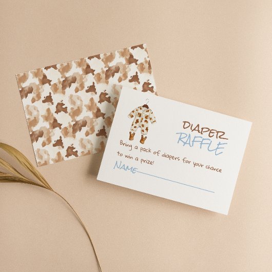 Little Cowboy Brown Kleidung West Diaper Raffle Begleitkarte