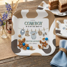 Little Cowboy Clothesline Baby Shower Quadratisch 