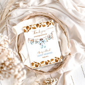 Little Cowboy Clothesline WildWest Boy Baby Shower Dankeskarte