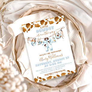 Little Cowboy Clothesline WildWest Boy Baby Shower Einladung