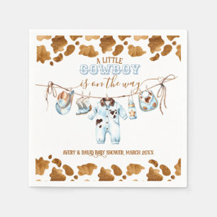 Little Cowboy Clothesline WildWest Boy Baby Shower Serviette