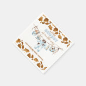 Little Cowboy Clothesline WildWest Boy Baby Shower Serviette (Ecke)