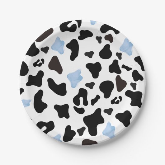 Little Cowboy Cow Print Paper Plates Pappteller (Vorderseite)