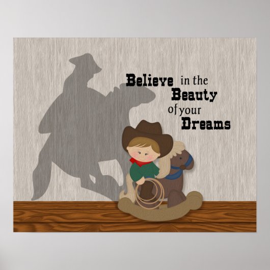 Little Cowboy Dreams Wordart Poster (Vorne)