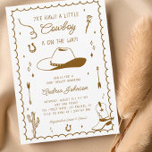 Little Cowboy Hand Drawn West Western Baby Shower Einladung