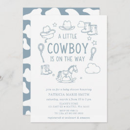 Little Cowboy Is On The Way Boy Baby Shower Einladung