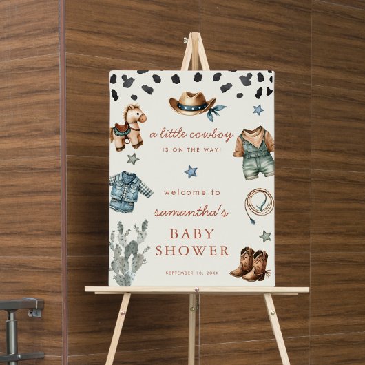 Little Cowboy ist auf dem Weg Baby Dusche Begrüßun Poster