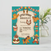 Little Cowboy Kindergeburtstag Party Einladung (Stehend Vorderseite)