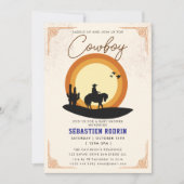 Little Cowboy Modern Baby Dusche Einladung (Vorderseite)