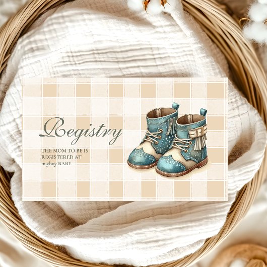 Little Cowboy Modern Western Rodeo Baby Registry Begleitkarte