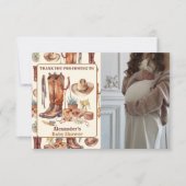 Little Cowboy Modern Western Rodeo Kinderdusche Dankeskarte (Vorderseite)