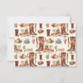 Little Cowboy Modern Western Rodeo Kinderdusche Dankeskarte (Rückseite)