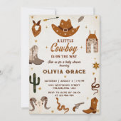 Little Cowboy Modern Western Rodeo Kinderdusche Einladung (Vorderseite)