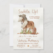 Little Cowboy Pony Western Baby Shower Einladung (Vorderseite)