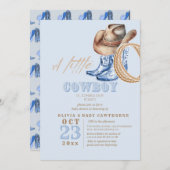 Little Cowboy Rodeo Baby Boy Dusche Einladung (Vorne/Hinten)