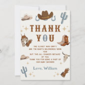 Little Cowboy Rodeo Western Babydusche Dankeskarte (Vorderseite)
