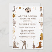  Little Cowboy Rustic Western Baby Shower  Einladung (Vorderseite)