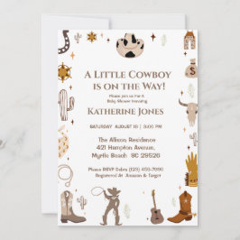 Little Cowboy Rustic Western Baby Shower Einladung