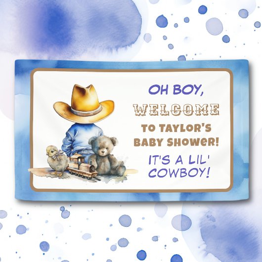 Little Cowboy Themed Baby Dusche Banner