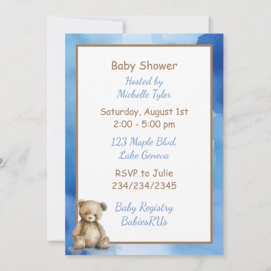 Little Cowboy Themed Baby Dusche Einladung (Rückseite)