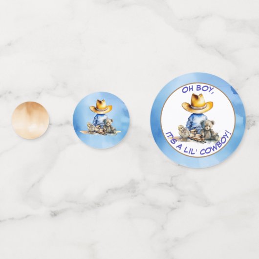 Little Cowboy Themed Baby Dusche Konfetti (Rückseiten)