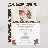 Little Cowboy Twin Boys Western Babydusche Einladung (Vorne/Hinten)