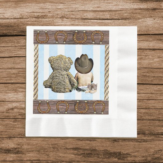 Little Cowboy und Teddy Bar Party Serviette
