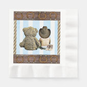Little Cowboy und Teddy Bar Party Serviette (Vorderseite)