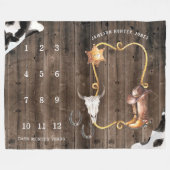 Little Cowboy Western | Baby Milestone Blanket Fleecedecke (Vorderseite (Horizontal))