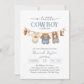 Little Cowboy Western Baby Shower Einladung (Vorderseite)