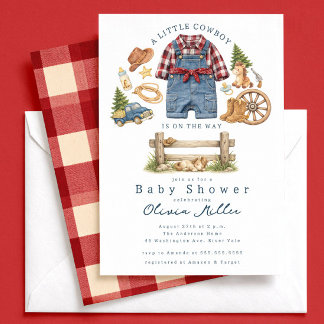 Little Cowboy Western Baby Shower Invitation Einladung