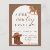 Little Cowboy Western Baby Shower Invitation Postkarte (Vorderseite)