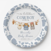 Little Cowboy Western Baby Shower Pappteller (Vorderseite)
