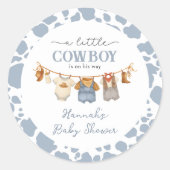 Little Cowboy Western Baby Shower Runder Aufkleber (Vorderseite)