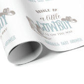 Little Cowboy Western Blue Boy Baby Dusche Geschenkpapier (Rolleneckpunkt)