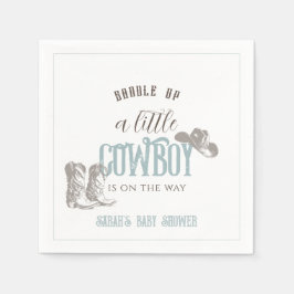 Little Cowboy Western Blue Boy Baby Dusche Serviette