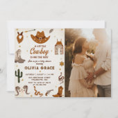 Little Cowboy Western Rodeo Baby Dusche Foto Einladung (Vorderseite)