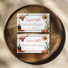 Little Cowboy Western Rodeo Diaper Raffle Begleitkarte